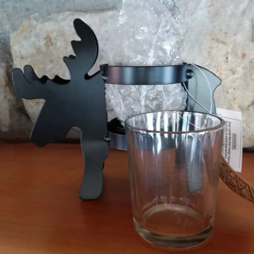 Moose Black Metal Votive Candle Holder Rustic Farmhouse Cabin Lodge Decor